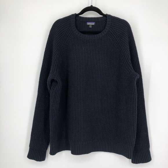Patagonia Wool Waffle Knit Sweater Navy 